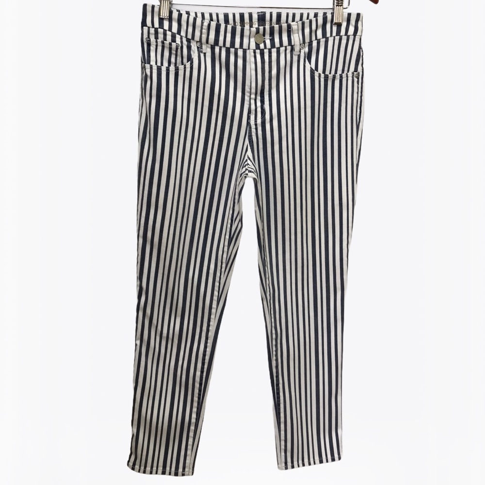 Chico’s So Slimming Striped Girlfriend Jeans - 6 - Picture 5 of 17